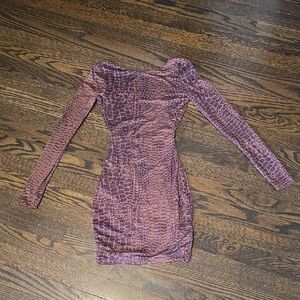 MyOutfitOnline Long-Sleeve Animal PRINT Mini Dress